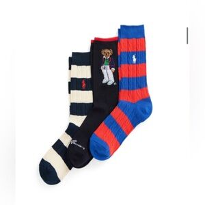 Ralph Lauren 3-Sock Box, Cotton Blend Women
